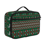 Christmas Holiday Knitted Pattern Print Portable Lunch Bag
