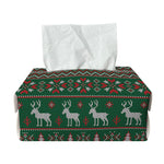 Christmas Holiday Knitted Pattern Print Rectangle Tissue Box Cover