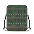 Christmas Holiday Knitted Pattern Print Rectangular Crossbody Bag