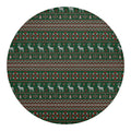 Christmas Holiday Knitted Pattern Print Round Blanket