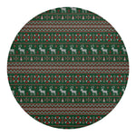Christmas Holiday Knitted Pattern Print Round Blanket
