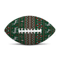 Christmas Holiday Knitted Pattern Print Rugby Ball