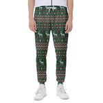 Christmas Holiday Knitted Pattern Print Scuba Joggers