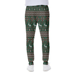 Christmas Holiday Knitted Pattern Print Scuba Joggers