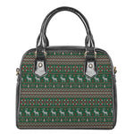 Christmas Holiday Knitted Pattern Print Shoulder Handbag
