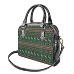 Christmas Holiday Knitted Pattern Print Shoulder Handbag