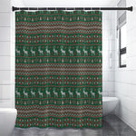 Christmas Holiday Knitted Pattern Print Shower Curtain