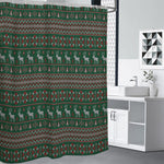 Christmas Holiday Knitted Pattern Print Shower Curtain