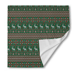 Christmas Holiday Knitted Pattern Print Silk Bandana