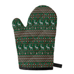Christmas Holiday Knitted Pattern Print Single Oven Mitt