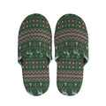 Christmas Holiday Knitted Pattern Print Slippers