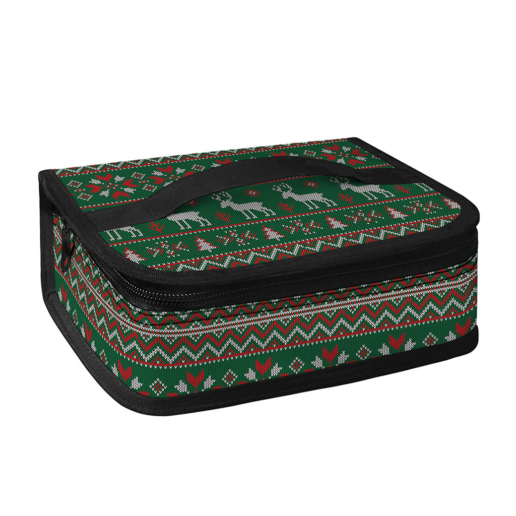 Christmas Holiday Knitted Pattern Print Small Lunch Bag
