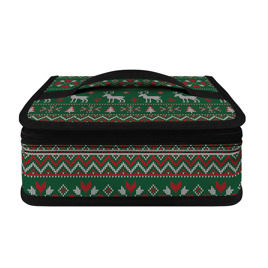 Christmas Holiday Knitted Pattern Print Small Lunch Bag