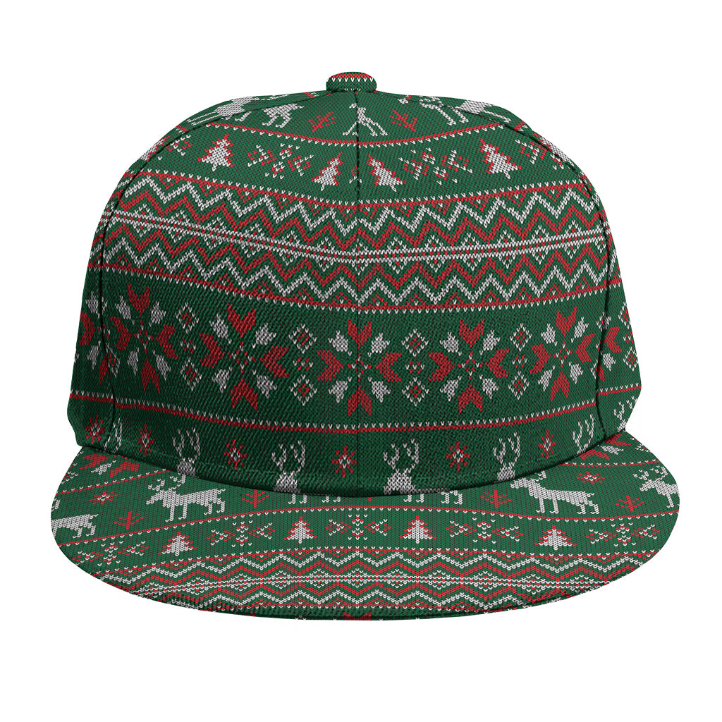 Christmas Holiday Knitted Pattern Print Snapback Cap