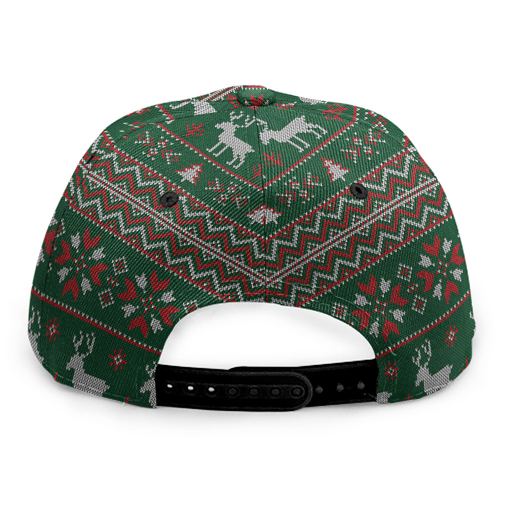 Christmas Holiday Knitted Pattern Print Snapback Cap