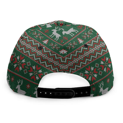 Christmas Holiday Knitted Pattern Print Snapback Cap
