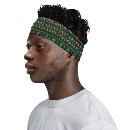Christmas Holiday Knitted Pattern Print Sports Headband