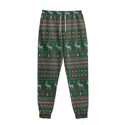 Christmas Holiday Knitted Pattern Print Sweatpants
