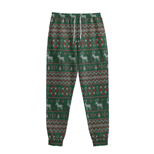 Christmas Holiday Knitted Pattern Print Sweatpants