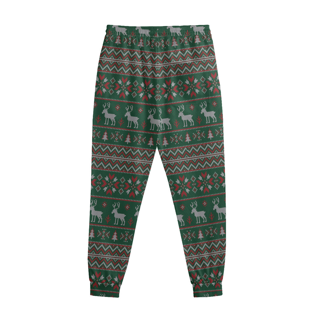 Christmas Holiday Knitted Pattern Print Sweatpants