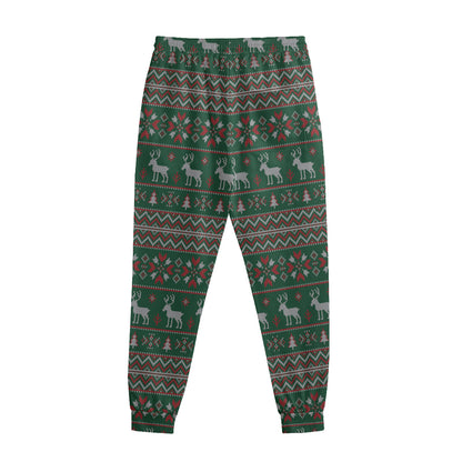Christmas Holiday Knitted Pattern Print Sweatpants