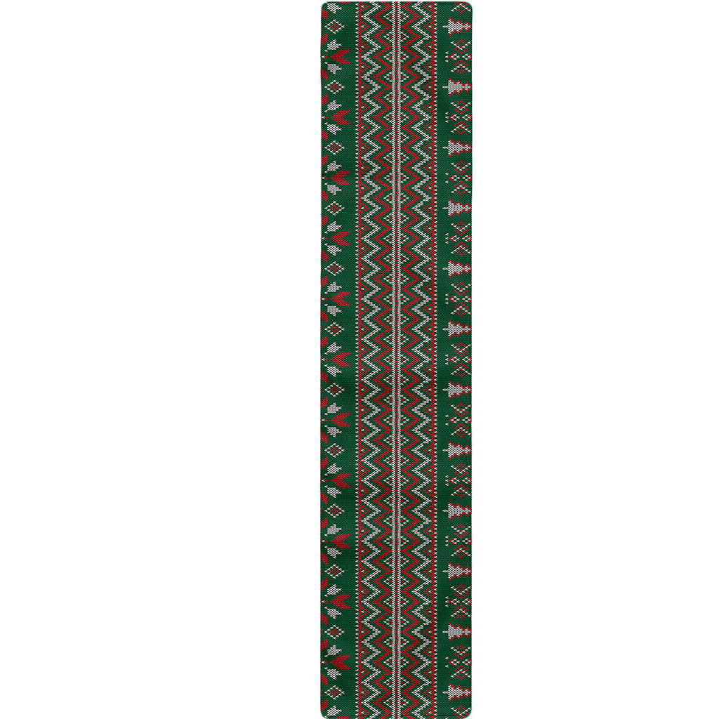 Christmas Holiday Knitted Pattern Print Table Runner