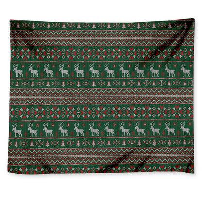 Christmas Holiday Knitted Pattern Print Tapestry