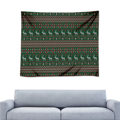 Christmas Holiday Knitted Pattern Print Tapestry