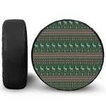 Christmas Holiday Knitted Pattern Print Tire Cover