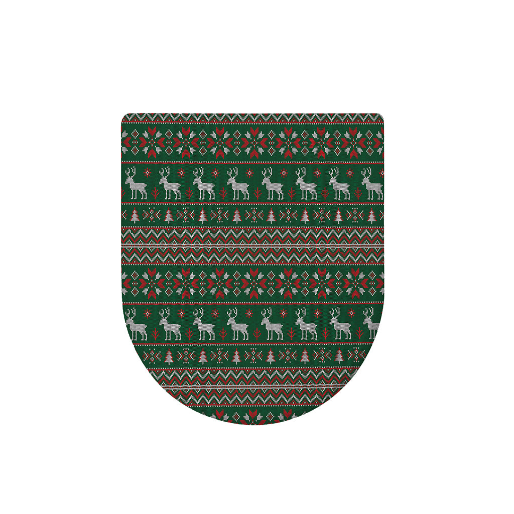 Christmas Holiday Knitted Pattern Print Toilet Lid Cover
