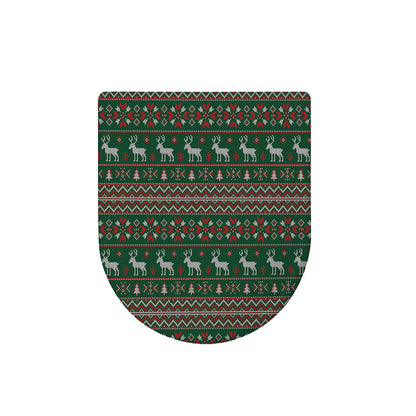 Christmas Holiday Knitted Pattern Print Toilet Lid Cover