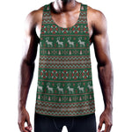 Christmas Holiday Knitted Pattern Print Training Tank Top