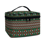 Christmas Holiday Knitted Pattern Print Travel Makeup Bag