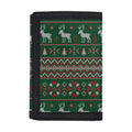 Christmas Holiday Knitted Pattern Print Trifold Wallet