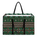 Christmas Holiday Knitted Pattern Print Utility Tote Bag