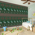 Christmas Holiday Knitted Pattern Print Wall Sticker