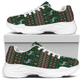 Christmas Holiday Knitted Pattern Print White Chunky Shoes