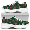 Christmas Holiday Knitted Pattern Print White Chunky Shoes