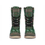 Christmas Holiday Knitted Pattern Print Winter Boots