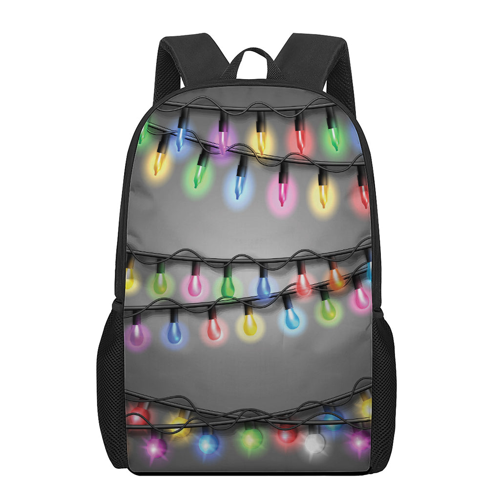 Christmas Holiday Lights Print 17 Inch Backpack