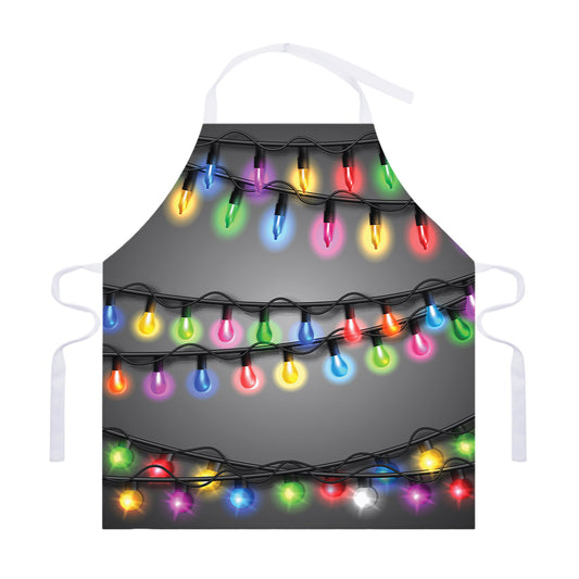 Christmas Holiday Lights Print Adjustable Apron