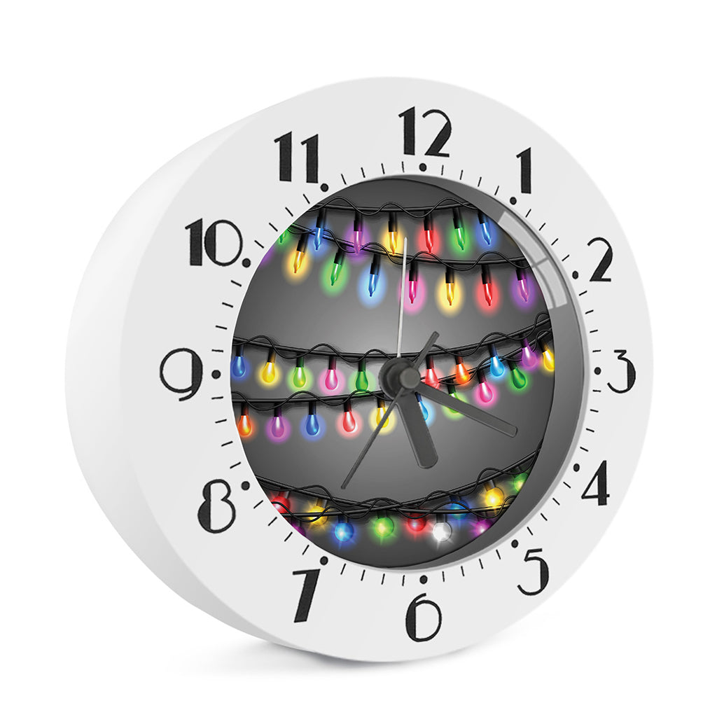 Christmas Holiday Lights Print Alarm Clock