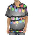 Christmas Holiday Lights Print Aloha Shirt