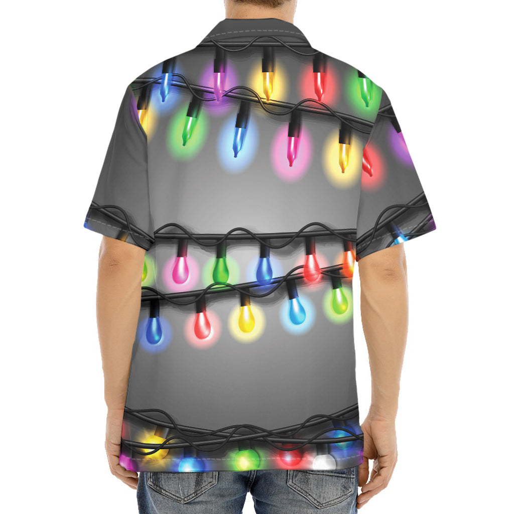 Christmas Holiday Lights Print Aloha Shirt