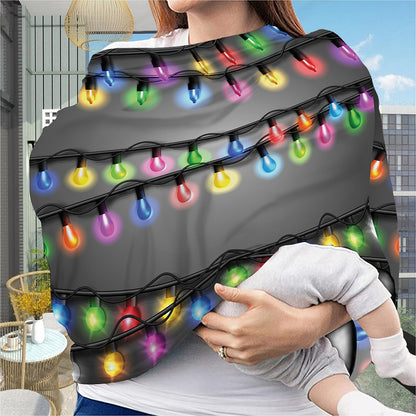 Christmas Holiday Lights Print Baby Seat Cover