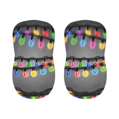 Christmas Holiday Lights Print Bar Stool Covers