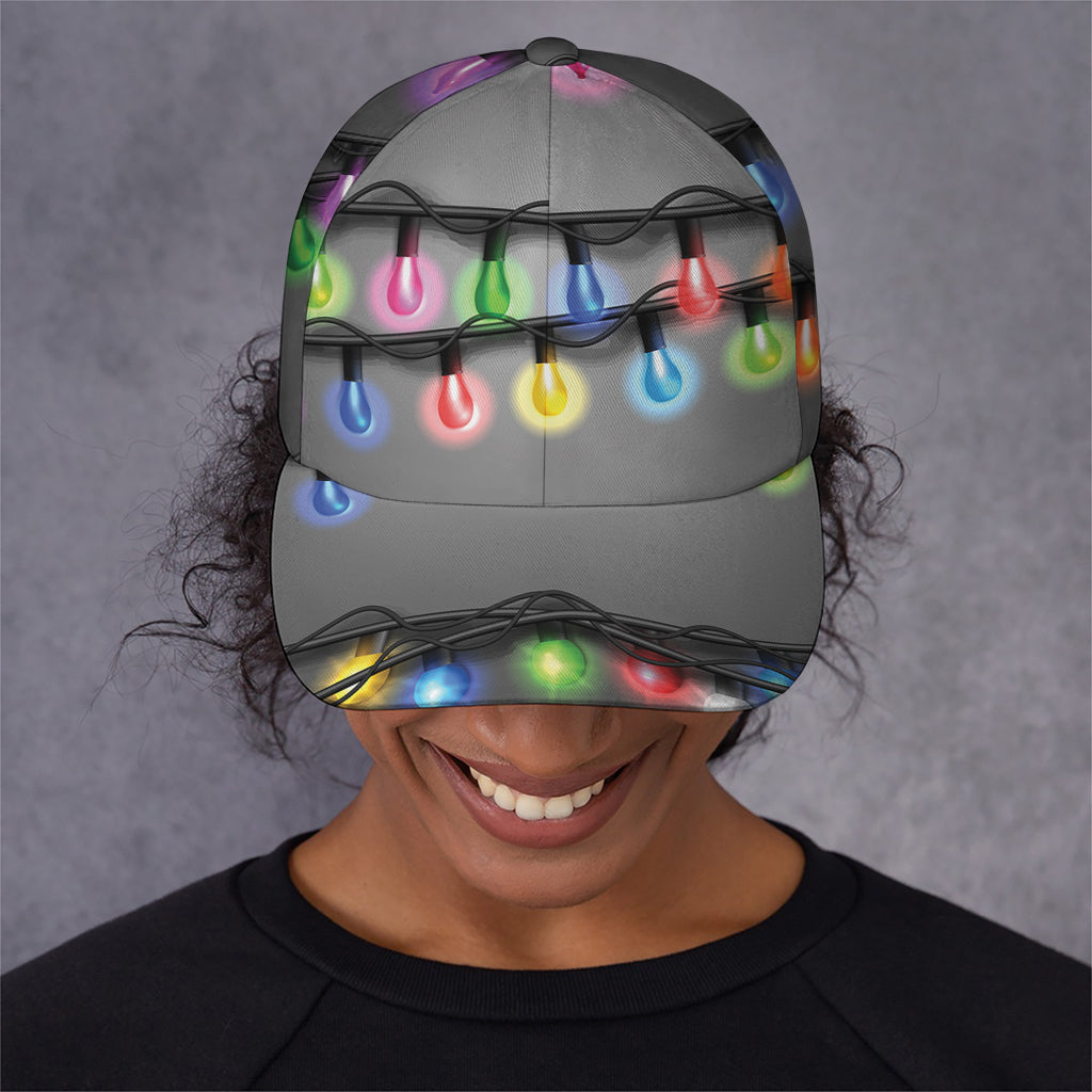 Christmas Holiday Lights Print Baseball Cap