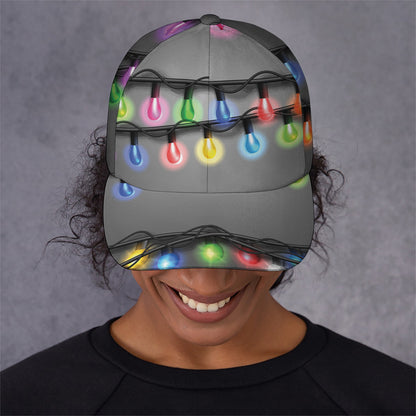 Christmas Holiday Lights Print Baseball Cap