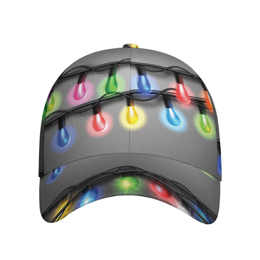 Christmas Holiday Lights Print Baseball Cap