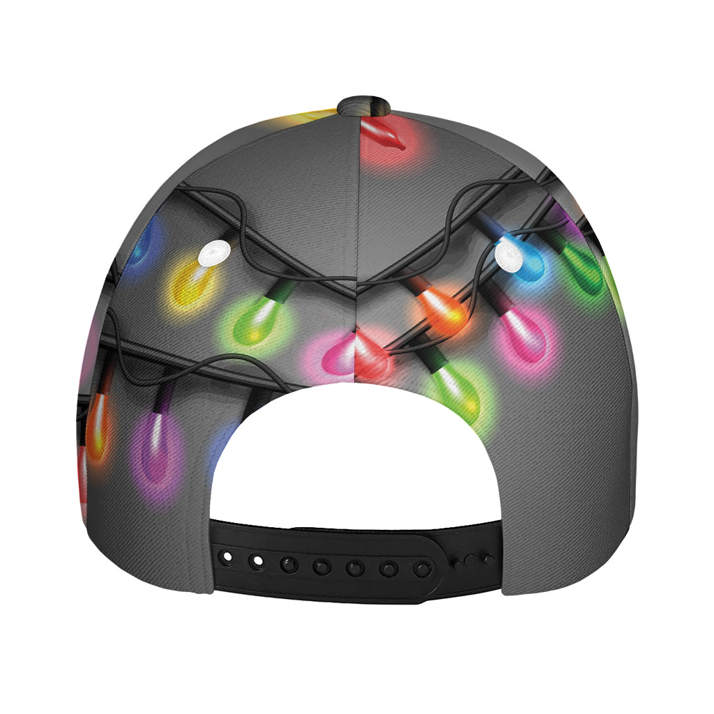 Christmas Holiday Lights Print Baseball Cap